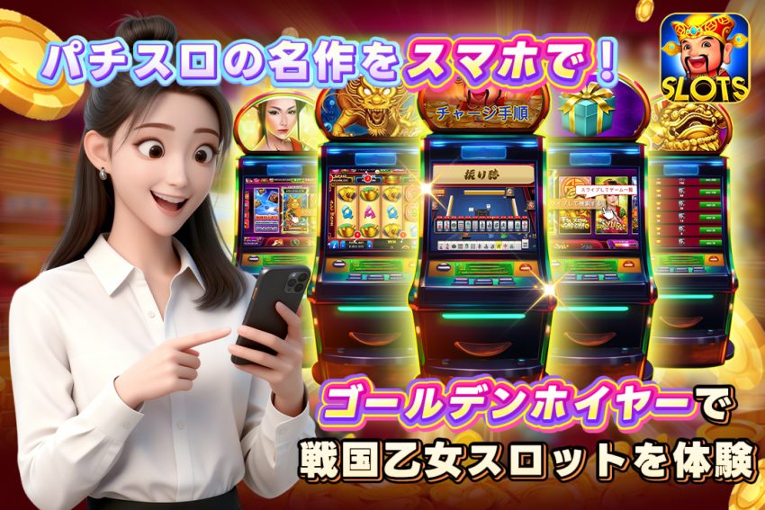 パチスロの名作をスマホで!ゴールデンホイヤーで戦国乙女スロットを体験